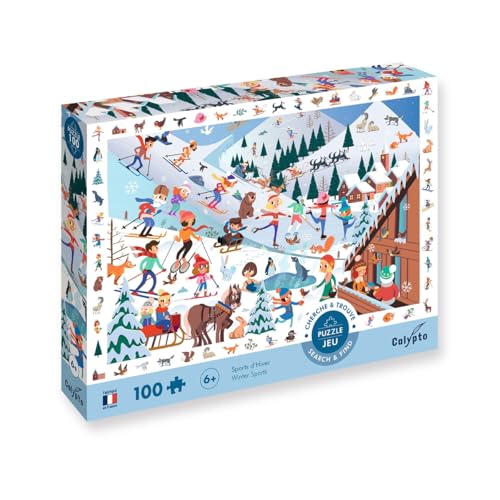 Calypto 3907503 Wintersport, 100 Teile XL-Puzzle mit Soft-Touch, Kinderpuzzle mit samtiger Oberfläche inkl. Suchspiel und Puzzleposter, für Kinder ab 6 Jahren, Wimmelbild, Nachauflage Calypto 3907503 Wintersport, 100 Teile XL-Puzzle mit Soft-Touch, Kinderpuzzle mit samtiger Oberfläche inkl. Suchspiel und Puzzleposter, für Kinder ab 6 Jahren, Wimmelbild, Nachauflage von Sentosphere