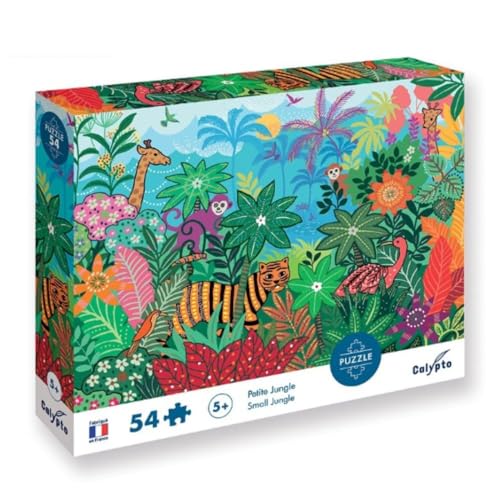 Calypto 3907805 Dschungel, 54 Teile Puzzle mit Soft-Touch, Kinderpuzzle mit großen Teilen und samtiger Oberfläche inkl. Puzzleposter, für Kinder ab 5 Jahren, Nachauflage von Sentosphere