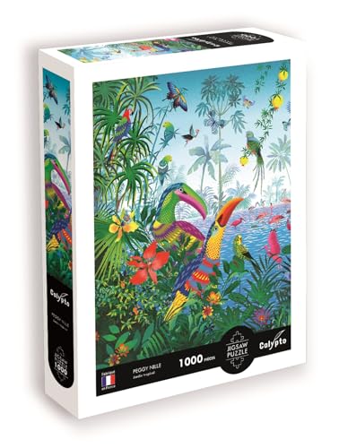 Calypto 3907153 Tropenvögel, 1000 Teile Puzzle mit Soft-Touch, farbenfrohes Motiv mit samtiger Oberfläche, für Erwachsene und Kinder ab 9 Jahren, Nachauflage von Sentosphere