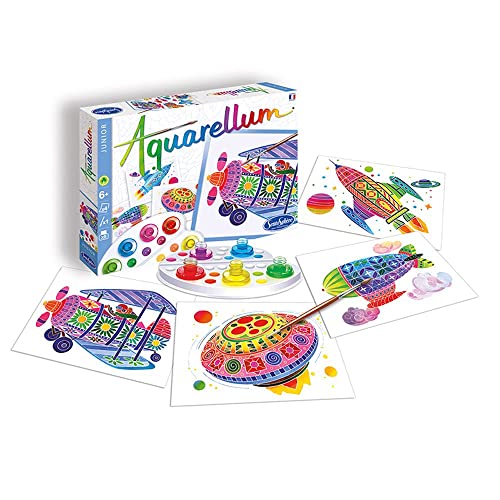 Sentosphere 00678 Aquarellum Junior, Malset für Kinder, Motiv Flugobjekte, Bastelset, Kreativ-Set, DIY 3900678 von Sentosphere