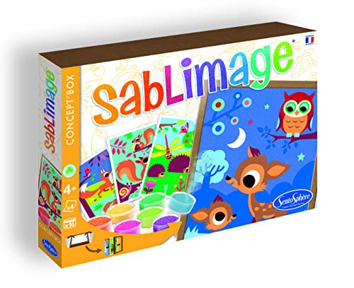 Sentosphere 3908801 Sablimage Sandbilder Bastelset für Kinder, Motiv Waldtiere, Kreativset, DIY von Sentosphere