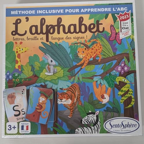 Sentosphère - Das Alphabet – sensorisches und pädagogisches Spiel – inklusive Methode zum Lernen des ABC – Buchstaben, Braille und Gebärdensprache – ab 3 Jahren – Großer Preis des Spielzeugs 2023 von Sentosphere