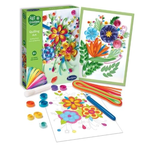 Sentosphere 3902053 Bastelset Quilling Art, Kreativ-Set für Kinder und Erwachsene, DIY, Blumen zum Selbermachen von Sentosphere