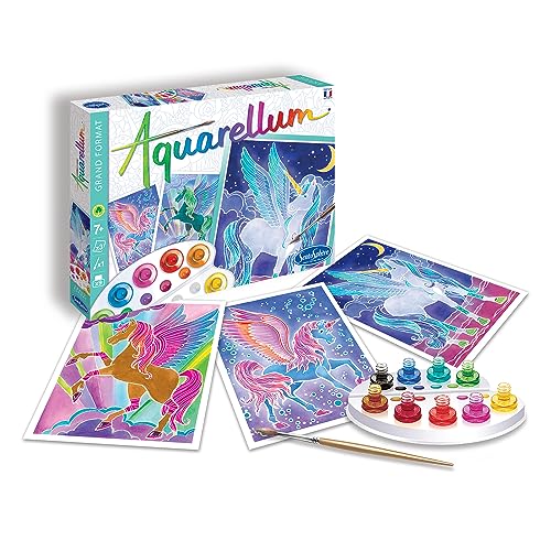 Sentosphère Aquarellum Malset für Kinder, Motiv Pegasus, große Malvorlagen, Bastelset, Kreativ-Set, DIY, mehrfarbig Sentosphère Aquarellum Malset für Kinder, Motiv Pegasus, große Malvorlagen, Bastelset, Kreativ-Set, DIY, mehrfarbig von Sentosphere
