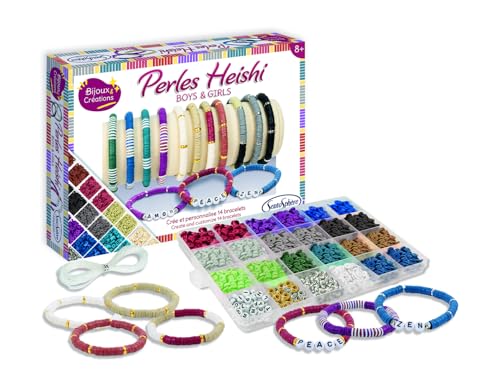 Sentosphère Heishi Boys & Girls Perlen - Kreativset für Kinder ab 8 Jahren - Erstellt ca. 14 Armbänder mit über 1600 Perlen und personalisierten Buchstaben - 80002 von Sentosphere