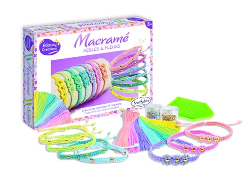 Sentosphère Makramee Perlen & Blumen - Kreativset für Kinder ab 8 Jahren - Erstellt 14 bunte Armbänder mit Makramee-Fäden und goldenen Perlen für einen einzigartigen und individuellen Look - 80003 Sentosphère Makramee Perlen & Blumen - Kreativset für Kinder ab 8 Jahren - Erstellt 14 bunte Armbänder mit Makramee-Fäden und goldenen Perlen für einen einzigartigen und individuellen Look - 80003 von Sentosphere
