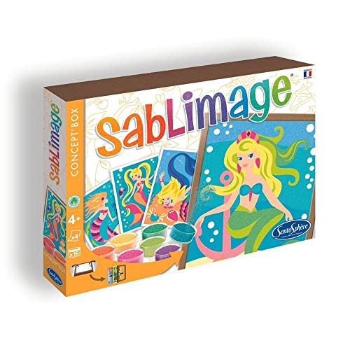 Sentosphère Meerjungfrauen, 3908806, Sandbilder Kreativset für Kinder, Sablimage, Bastelset mit Bilderrahmen von Sentosphere