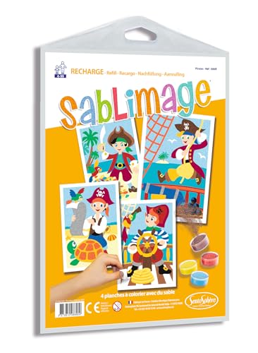 Sentosphère - Nachfüllpack Sand – Piraten – 889R – Kreativ-Set – 4 Malbretter mit Sand – ab 4 Jahren, Einheitsgröße Sentosphère - Nachfüllpack Sand – Piraten – 889R – Kreativ-Set – 4 Malbretter mit Sand – ab 4 Jahren, Einheitsgröße von Sentosphere