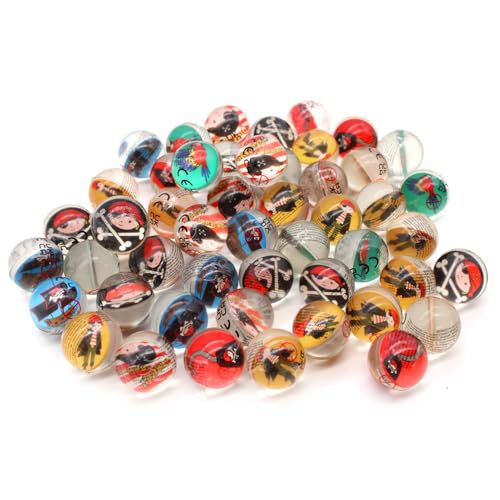Senvianda 50 Stück Flummis 32mm, Verschiedene Piraten Motive, Mix, Flummies für Kinder, Gummiball Flummi, Bunte Flummis Gummibälle, Flummibälle für Kindergeburtstag, Party Senvianda 50 Stück Flummis 32mm, Verschiedene Piraten Motive, Mix, Flummies für Kinder, Gummiball Flummi, Bunte Flummis Gummibälle, Flummibälle für Kindergeburtstag, Party von Senvianda