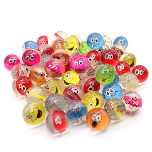 Senvianda 50 Stück Flummis 32mm, Verschiedene Smiley Gesichter, Flummies für Kinder, Gummiball Flummi, Bunte Flummis Gummibälle, Flummibälle für Kindergeburtstag, Party Senvianda 50 Stück Flummis 32mm, Verschiedene Smiley Gesichter, Flummies für Kinder, Gummiball Flummi, Bunte Flummis Gummibälle, Flummibälle für Kindergeburtstag, Party von Senvianda