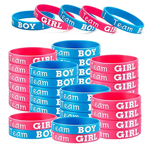 Seprendi Gender Reveal Armbänder, Enthält Team Boy Armbänder und Team Girls Armbänder für Gender Reveal Party (40 Stück) A von Seprendi