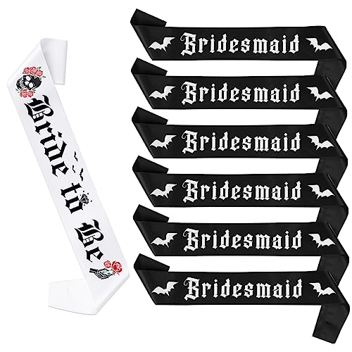 Serencatcher Bachelorette Party Schärpe Set, Gothic Braut zu sein Schärpe und Brautjungfer Schärpen für Gothic Bachelorette Party Dekorationen Bridal Shower Gothic Halloween Bachelorette Party Supplie Serencatcher Bachelorette Party Schärpe Set, Gothic Braut zu sein Schärpe und Brautjungfer Schärpen für Gothic Bachelorette Party Dekorationen Bridal Shower Gothic Halloween Bachelorette Party Supplie von Serencatcher