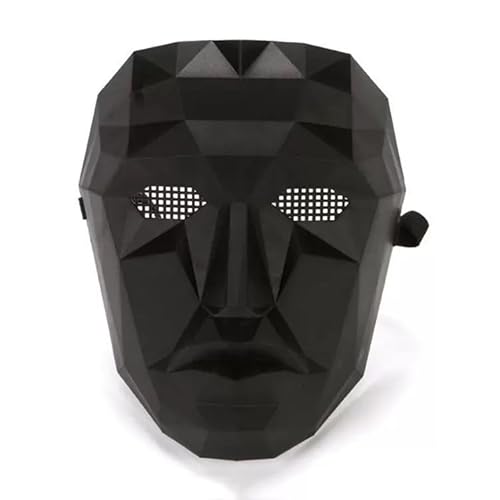 SereneSage Koreanische traditionelle Game Guard Maske, Neuheit Kreis Dreieck Quadrat Boss Frontman Masken Soldat Wächter Spieler Kostüm Karneval Mottoparty Gesichtsmaske (Boss) von SereneSage