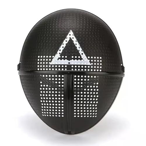 SereneSage Koreanische traditionelle Game Guard Maske, Neuheit Kreis Dreieck Quadrat Boss Frontman Masken Soldat Wächter Spieler Kostüm Karneval Mottoparty Gesichtsmaske (Dreieck) von SereneSage