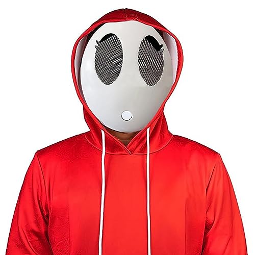SereneSage White Shy Mask Halloween Mask Costume with Belt for Cosplay Outfits Costume Prop Accessories for Fans (White-Girl) von SereneSage