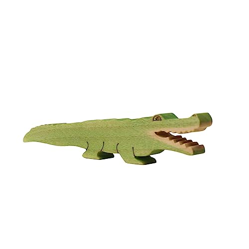 Serli - Krokodil Holzspielzeug für Kleinkinder in Handarbeit gefertigt, FSC-zertifizierte Materialien, Spielzeug mit Tieren, Holztiere von Serli