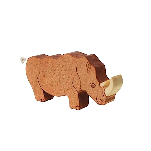Serli - Nashorn Holzspielzeug für Kleinkinder in Handarbeit gefertigt, FSC-zertifizierte Materialien, Spielzeug mit Tieren, Holztiere von Serli