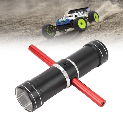 Serlium Rc-Auto-Rad-Sechskantschlüssel, Aluminiumlegierung, 4,0 mm, 5,5 mm, 24 mm, 25 mm, Rc-Sechskant-Adapter, Radschlüssel, Rc-Rad-Sechskant-Adapter für Arrma 1/5 Rc-Auto, Rot (Rot) von Serlium