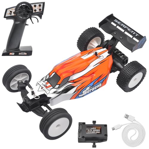 Serpent RTR 1/24 Mini RC Auto, 2,4 GHz RC Off-Road RC Auto, Dual Drive Hinterradantrieb Off-Road Dirt Bike Drift Car RTR Hochleistungs-Off-Road RC Dirt Bike Kit mit 1 Ladegerät von Serpent