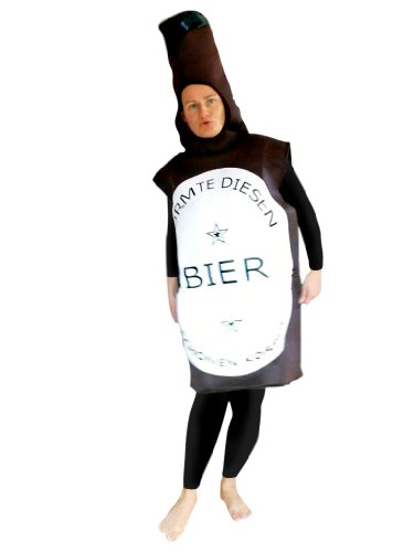 Seruna Bier-Flasche Kostüm, To48 M-L, für Erwachsen-e Männer Frau-en, Bierflasche-n Kostüm-e Fasching Karneval Fasnacht Faschingskostüm-e Karnevalskostüm-e von Seruna