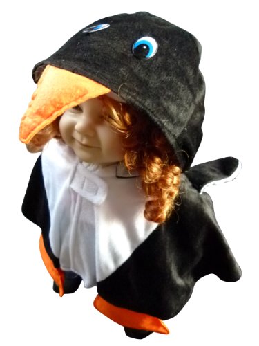 Seruna Pinguin-Kostüm, An67 74-98, Umhang für Baby Babies Klein-Kind, Pinguine Vogel Kostüm-e Fasching Karneval Kleinkinder-Karnevalskostüme Faschingskostüme von Seruna