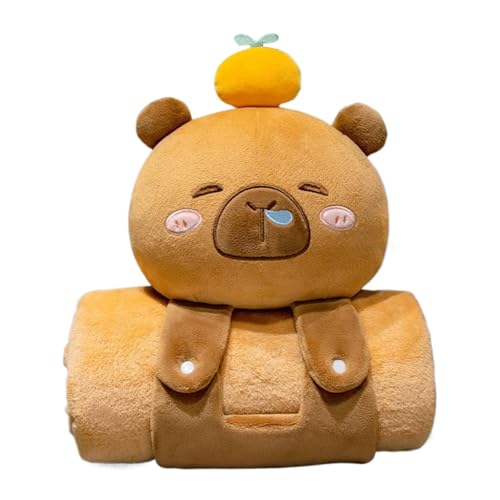 Setauoo Capybara-Decke – niedliche, weiche, tragbare Capybara-Form für Kinder, Schlafmatte, Reisekissen, bequemer Schal für Familie, Freunde, Pool, Garten oder Setauoo Capybara-Decke – niedliche, weiche, tragbare Capybara-Form für Kinder, Schlafmatte, Reisekissen, bequemer Schal für Familie, Freunde, Pool, Garten oder von Setauoo