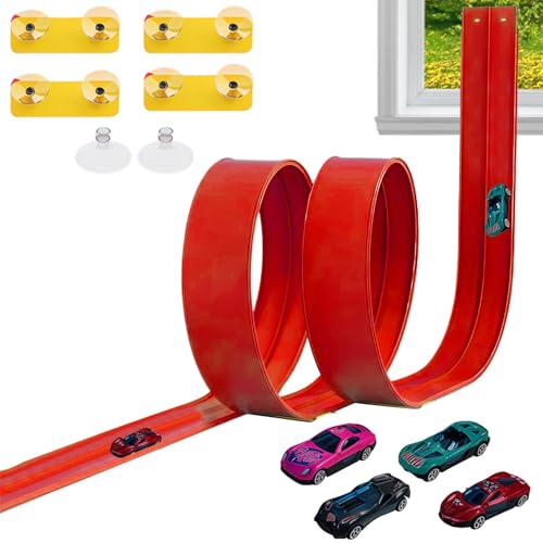 Setauoo Flexible Rennstrecke - Rennbahn Set Für Kleinkinder 5 Meter,Interaktives Rennauto Spielzeug Für Mädchen Indoor Zuhause von Setauoo