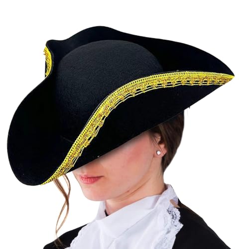 Setauoo Piratenhüte | Piraten-Cosplay-Hut mit Goldrand, leichtes Kostümzubehör für Halloween, historische Nachstellungen, Theaterproduktion, Veranstaltung, Maskerade, Erwachsenenparty Setauoo Piratenhüte | Piraten-Cosplay-Hut mit Goldrand, leichtes Kostümzubehör für Halloween, historische Nachstellungen, Theaterproduktion, Veranstaltung, Maskerade, Erwachsenenparty von Setauoo