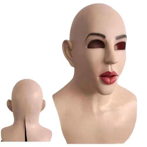 Setauoo Realistische Halloween-Maske | Atmungsaktive Maske für kahle Frauen - Menschliches Gesicht Realistische Overhead Masque Kopfbedeckung Kostüm Requisiten Setauoo Realistische Halloween-Maske | Atmungsaktive Maske für kahle Frauen - Menschliches Gesicht Realistische Overhead Masque Kopfbedeckung Kostüm Requisiten von Setauoo