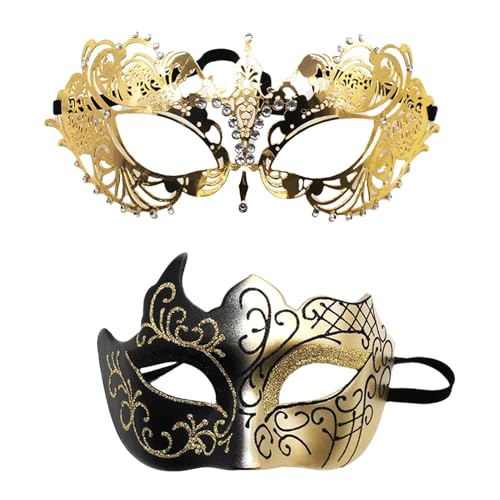 Setauoo Spitzen-Maske, 2 x Retro-Gesichtsbedeckung, glitzernde Kostüm-Gesichtsbedeckungen, Partyzubehör für Damen und Herren Setauoo Spitzen-Maske, 2 x Retro-Gesichtsbedeckung, glitzernde Kostüm-Gesichtsbedeckungen, Partyzubehör für Damen und Herren von Setauoo