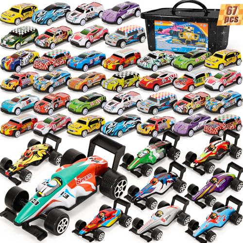 SevenQ Partyzubehör, Spielzeugautos für Jungen mit Aufbewahrungsbox, 67 Stück, Rennautos, Schatzkiste, Spielzeug für Klassenzimmer, Goodie-Bag, Strumpffüller für Kinder, Kleinkinder, Fahrzeuge SevenQ Partyzubehör, Spielzeugautos für Jungen mit Aufbewahrungsbox, 67 Stück, Rennautos, Schatzkiste, Spielzeug für Klassenzimmer, Goodie-Bag, Strumpffüller für Kinder, Kleinkinder, Fahrzeuge von SevenQ