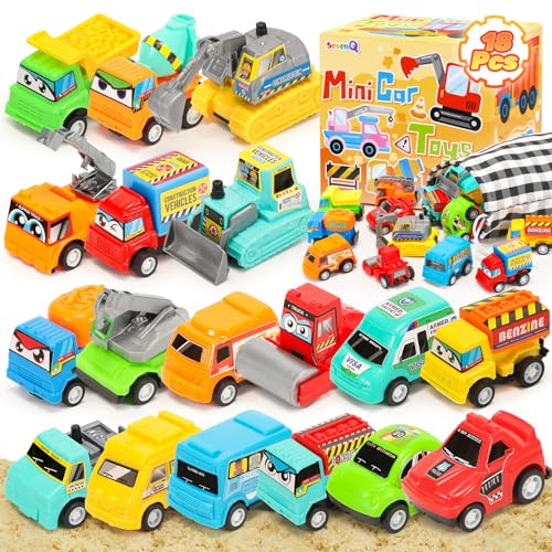 SevenQ Spielzeugautos für Kinder, 18Pcs BAU Spielzeug Mini Bagger Abschleppwagen Spielzeug zurückziehen Autos Rennen Auto Fahrzeug Playset mit Aufbewahrungstasche Geburtstagsgeschenke SevenQ Spielzeugautos für Kinder, 18Pcs BAU Spielzeug Mini Bagger Abschleppwagen Spielzeug zurückziehen Autos Rennen Auto Fahrzeug Playset mit Aufbewahrungstasche Geburtstagsgeschenke von SevenQ