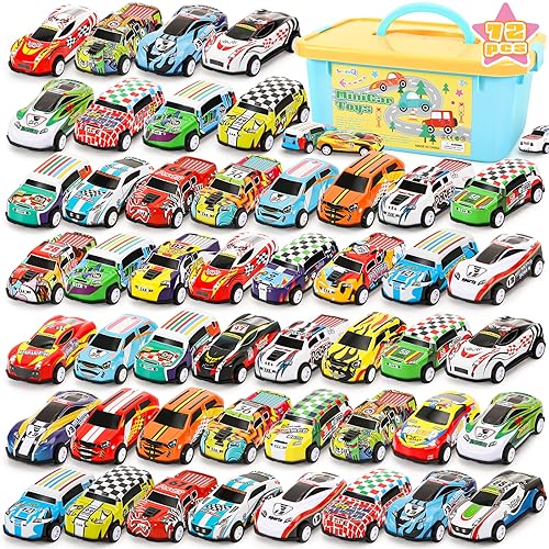 SevenQ Toy Cars Party Favors for Kids, 72Pcs Pull Back Cars Playsets with Storage Box, Mini Toys Race Cars for Kids Goodie Bags Toddler Toys Bulk Prizes Rewards SevenQ Toy Cars Party Favors for Kids, 72Pcs Pull Back Cars Playsets with Storage Box, Mini Toys Race Cars for Kids Goodie Bags Toddler Toys Bulk Prizes Rewards von SevenQ