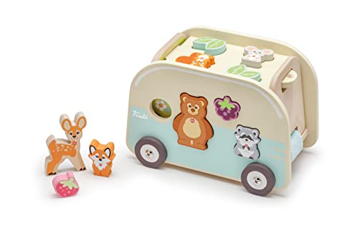 SEVI Trudi by 88036 Steckspiel Wald-Wohnmobil aus Holz, 11-teiliges Sortierspiel, Formen Lernen mit Tierfiguren, Caravan lässt Sich öffnen, Lernspielzeug für Kinder ab 12 Monaten, ca. 26 x 18 x 15 cm SEVI Trudi by 88036 Steckspiel Wald-Wohnmobil aus Holz, 11-teiliges Sortierspiel, Formen Lernen mit Tierfiguren, Caravan lässt Sich öffnen, Lernspielzeug für Kinder ab 12 Monaten, ca. 26 x 18 x 15 cm von Sevi