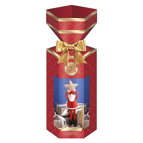 Sew & So On Filz-Weihnachtsmann mit Stern, Filz-Bastelset, alle benötigten Bastelbedarf, für Erwachsene und Kinder, egal ob Anfänger oder erfahrene Bastler, inklusive allem Zubehör, perfektes von Sew & So On