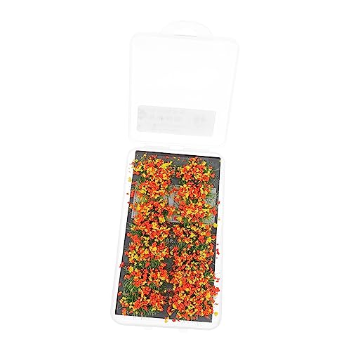 Sewroro 1 Packung Grasschuppen Strauch Landschaft Miniaturgras Miniaturbasen Modellgras Gras-Cluster Sandkasten Blumenvegetationsgruppen Cluster für Layoutmodell Kunststoffharz Orange von Sewroro