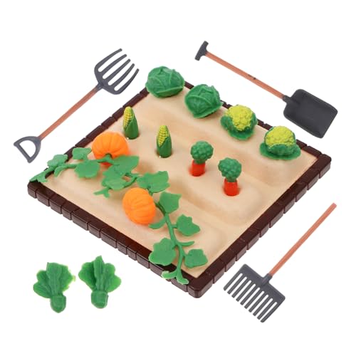 Sewroro 4-teiliges Mini-gemüsefeld-landschaftsmodell Landwirtschaftliche Werkzeuge Miniatur-spielzeuggemüse Für Das Farm-Set von Sewroro