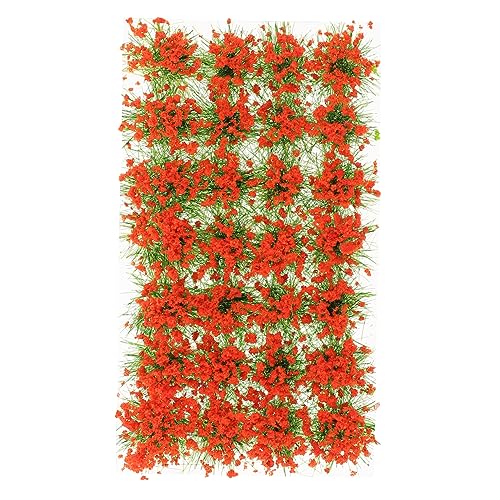 Sewroro 1 Schachtel Kunstrasen-Cluster Pflanzen Teppich Winzig Anlage Diorama-Baum Künstliche Blumen Masse Statische Grasbüschel Künstliche Anordnung Miniatur Fee Bausatz Orange Harz von Sewroro