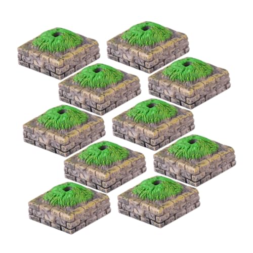 Sewroro 10 Stück Simulierter Baumaltarsockel bewegliches Sandkunstbild Miniatursockel für Bäume Modellgelände Miniatur-Basissand Miniatur-Baumständermodell Schreibtischdekoration Harz von Sewroro