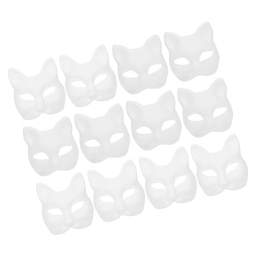 Sewroro 12 Stück Teiliges Diy Unbemalte Maske für Bastelprojekte Papiermasken zum Bemalen für Karneval Halloween Cosplay und Maskenball Katzenmasken Fuchsmaske Sewroro 12 Stück Teiliges Diy Unbemalte Maske für Bastelprojekte Papiermasken zum Bemalen für Karneval Halloween Cosplay und Maskenball Katzenmasken Fuchsmaske von Sewroro