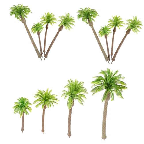 Sewroro 12 Stück Teiliges Miniatur Kokospalmen Modell aus Stabilem Kunststoff Realistisch Gestaltete Mini Bäume für DIY Garten Zug Diorama Dekoration Langlebig und Detailreich von Sewroro
