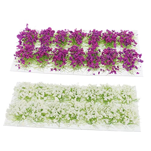 Sewroro 2 Boxen Simulation Gras Cluster Zubehör Künstliche Pflanze Outdoor Faux Fake Gras Gras Miniaturen Landschaft Blumen Büschel Materialien Stiele Kunststoff Harz von Sewroro