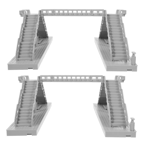 Sewroro 2 Stück Teiliges Mini Fußgängerbrücken-Modell aus Robustem Material Realistisch Detailliert für Eisenbahn Sandtisch-Dekoration Vielseitig Einsetzbar für Diorama und Gartenanlagen von Sewroro
