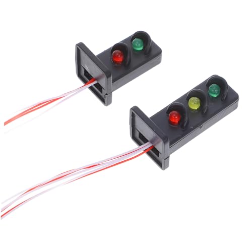 Sewroro 2 Stück Teiliges Miniatur verkehrssignal aus Abs Realistische Modell ampel für Eisenbahntisch Langlebiges Zug Signalleuchte Dekoratives Sandtisch zubehör für Modelllandschaften von Sewroro