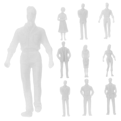 Sewroro 20 Stück Miniaturfigur Miniatur-Puppenhausmenschen menschliche minifiguren Miniatur-Landschaftsszenerie modellfiguren DIY-Modellbau Menschen Zahlen lebensechte Modelle Weiß von Sewroro