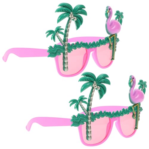 Sewroro 2stücke Flamingo Design Brille Lustige Hawaii Party Sonnenbrillen Mit Kokosnussbaum- Foto-requisiten Für Strandfeiern Und Festliche Anlässe von Sewroro