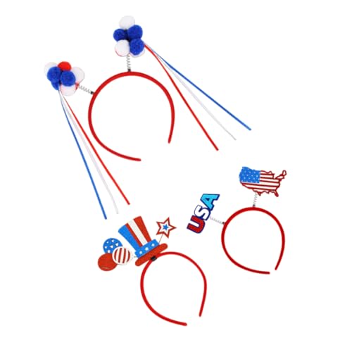 Sewroro 3 Stück Patriotische Stirnbänder Unabhängigkeitstag Haarschmuck für Feiertagsfeiern und Leichtes Material für und Familienveranstaltungen Wiederverwendbar und Leicht zu Tragen von Sewroro