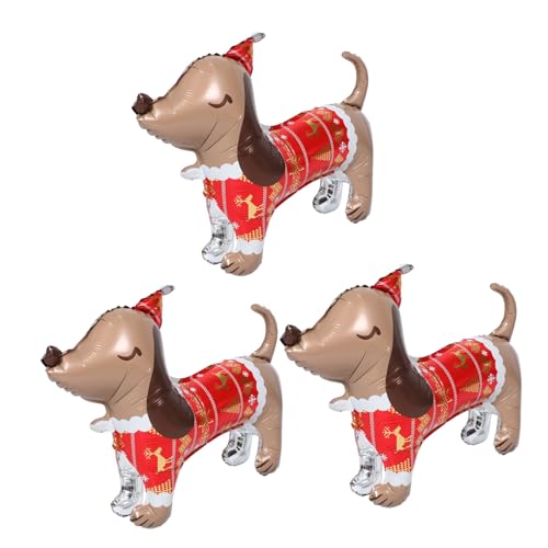 Sewroro 3 Stück Teiliges Aluminiumfolien-ballons Cartoon Hundemotiv Wiederverwendbare Hundeballon-deko für Hundegeburtstag Weihnachtsfeier und Tierparty von Sewroro