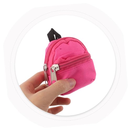 Sewroro 4 Stück Teiliges Miniatur Rucksack für Puppen DIY Polyester Mini Rucksack mit Reißverschluss Mini Puppenhaus Tasche für Rollenspiel und Gestaltung von Sewroro