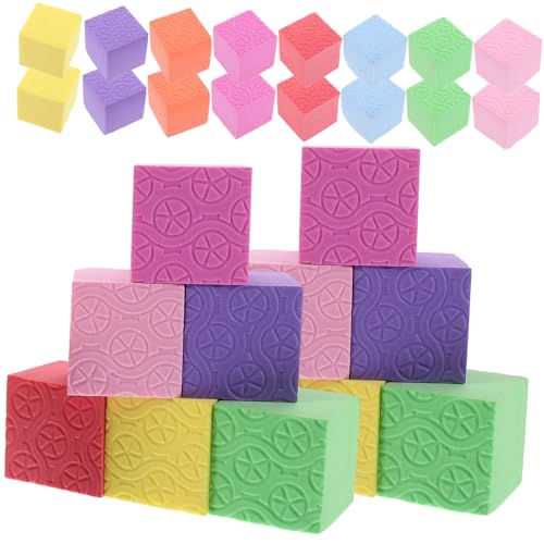 Sewroro 40 Stück Teiliges Bunte Schaumstoffwürfel Pädagogische Bausteine aus Weichem Schaumstoff Sichere Lernspielsteine für Glatte Oberfläche für Eltern Junge Mädchen Spiele und von Sewroro